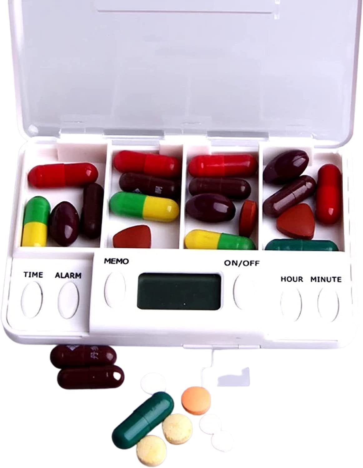 Portable Mini Pill Box Timer with LCD Digital Electric Alarm Medicine ...