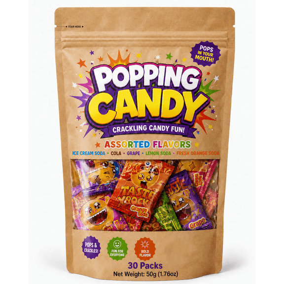 Portable Mini Popping Candy Single Pack, Fun Kid Snack & Gift Candy