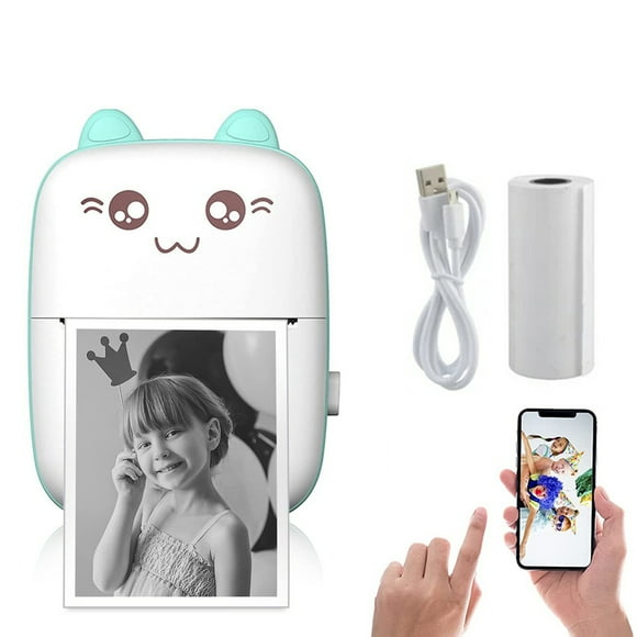 Portable Mini Printer, Mini Photo Printer, Pocket Wireless Bluetooth Thermal Printer for IOS & Android, Print Pictures Text Label Receipt Note from Phone