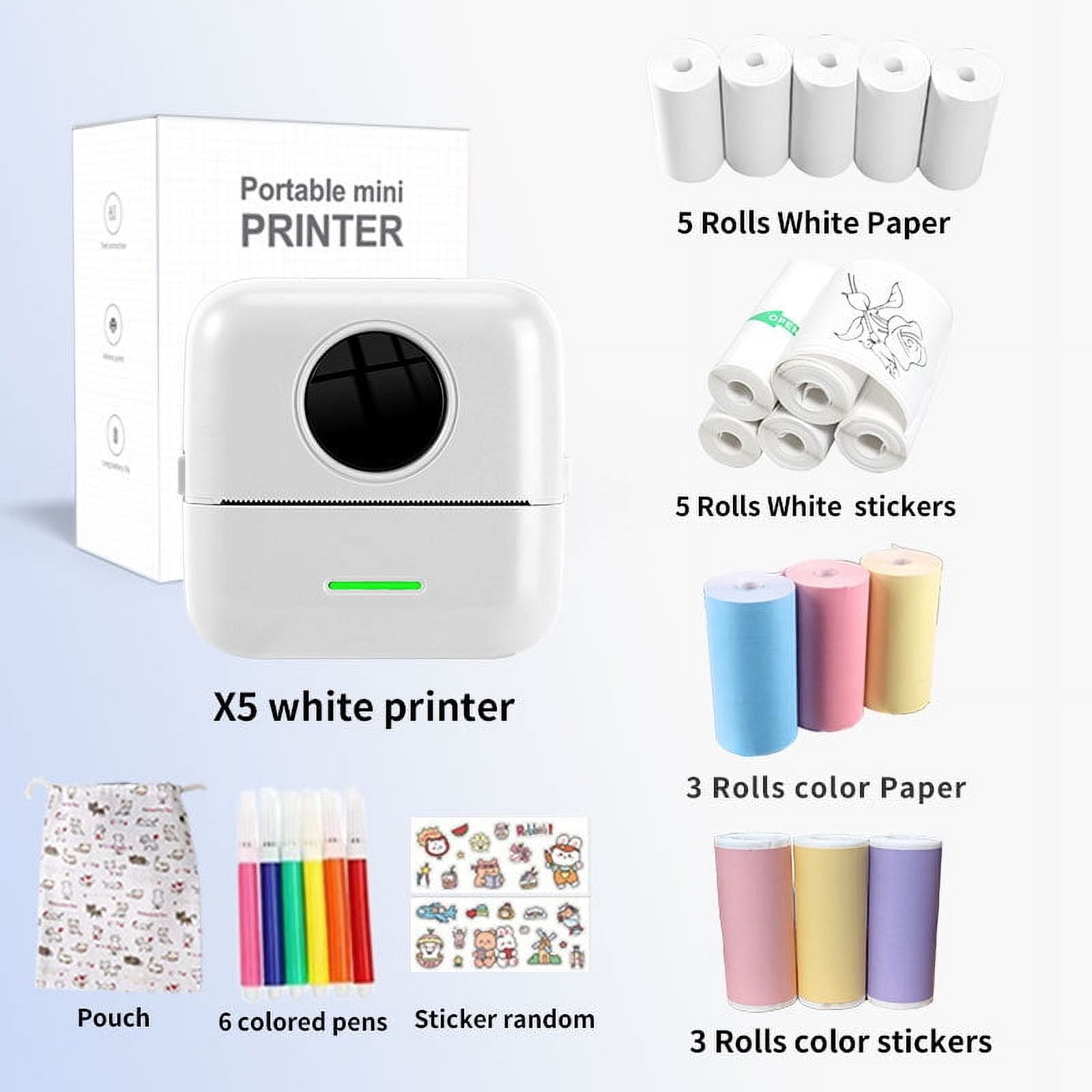 Portable Mini Printer, Mini Photo Printer, Pocket Wireless Bluetooth ...