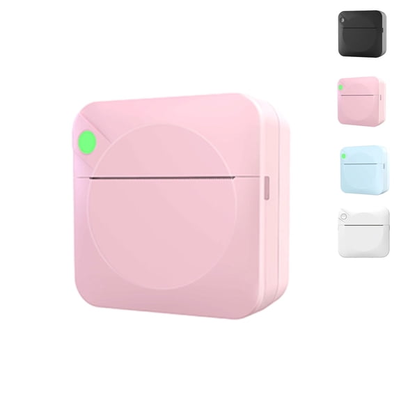 Portable Mini Printer, Sticker Printer, Portable Sticker Maker with1 Rolls Paper, Print Pod Inkless Thermal Printers, Journal, DIY (Pink)