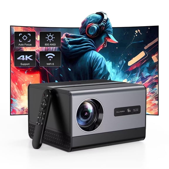 Portable Mini Projector Auto Focus Keystone Support 4K Native with 800 Ansl 5G Wifi 6 Bluetooth Home Outdoor Smart Projectors