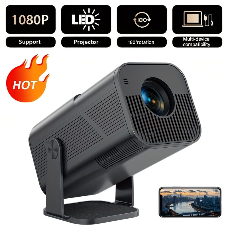 Ios Support Projector Mini Portable Mini Projector with Full HD 1080P Support - Compatible with ...