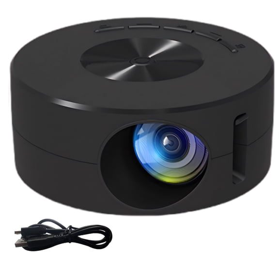 Portable Mini Projector, LED Display, 7 Oz / 200 G Lightweight, 14-100 In Screen Size, Smartphone Sync, Easy Controls, Various Ports, Theater Black