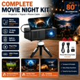 Mini Projectorr Portable Mini Projector, Phone Screen Mirror Cable & Tripod, Compact ...