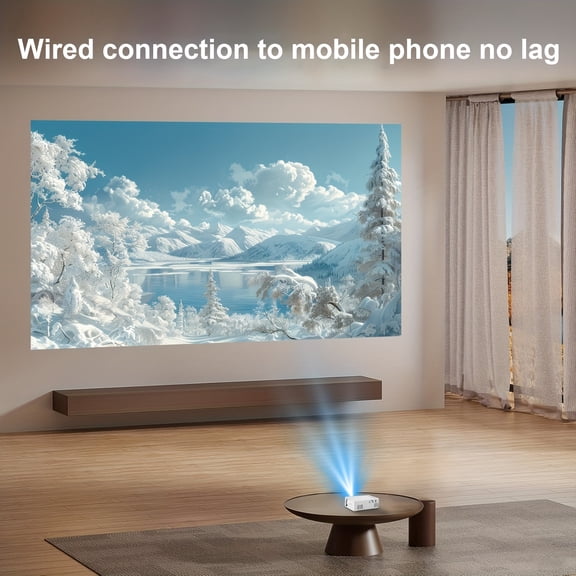 Portable Mini Projector for Smartphone Tablet Laptop, Ceiling Mount Home Theater Office Projector with Fast Focus & Built-in Speaker, USB LCD Video Projector for Mobile Devices