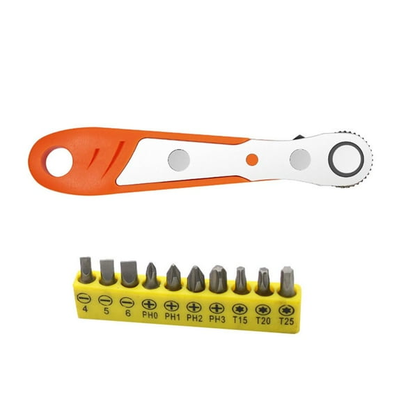 Portable Mini Ratchet Wrench Screwdriver 1/4 Hex Adjustable Magnetic Adsorption Socket Handle Repair Hand Tools