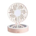 thumbnail image 1 of Portable Mini Rechargeable Fan with Makeup Mirror 3 Inch Foldable Personal Cooling Fan for Travel and Desk Use Pink, 1 of 9
