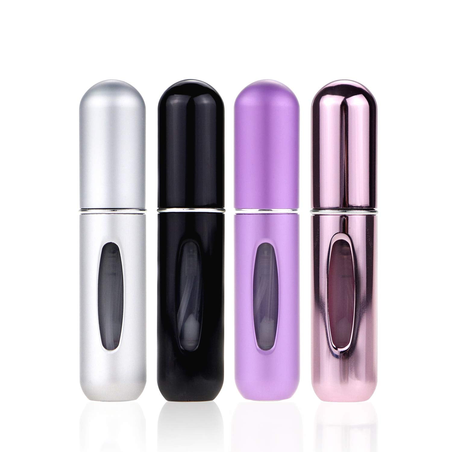 HINNASWA Refillable Perfume Atomizer Mini Refillable Perfume Atomizer Empty  Spray Bottle Atomizer for traveling and outgoing 4 pcs of 5ml with RANDOM  colors