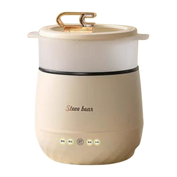 Portable Mini Rice Cooker with Steamer 1 Cup, 1.8L Small Non-Stick Electric Hot Pot Ramen Cooker for Shabu-Shabu, Noodles with , Pasta, for Travel, Office, Cooking Rice, Soup, Dorm for 1-2 People