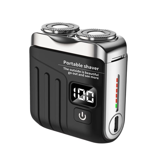 Portable Mini Rotary Shaver for Men, USB Rechargeable Wet Dry Electric Shaver, Dual‑Ring Pocket Shaver, Washable Cordless Travel Shaver for Home Business Trip Grooming Gift