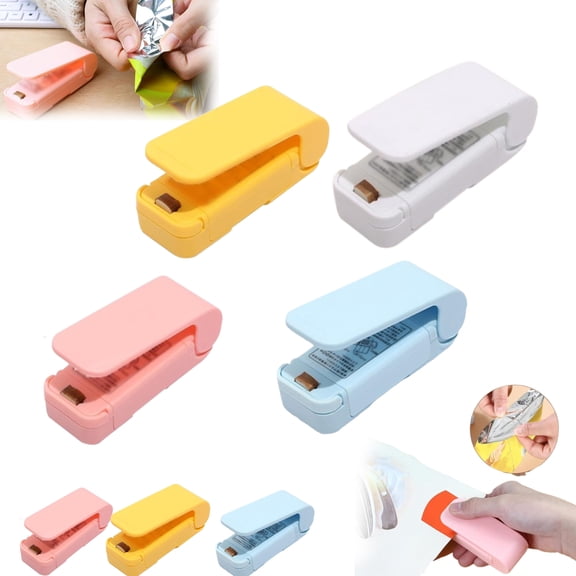 Portable Mini Sealing Machine, 2026 Upgrade Mini Bag Sealer 2 in 1 Sealer and Cutter Handheld Heat Vacuum Sealer Portable Resealer Machine for Plastic Bags Food Storage Snacks Freshness