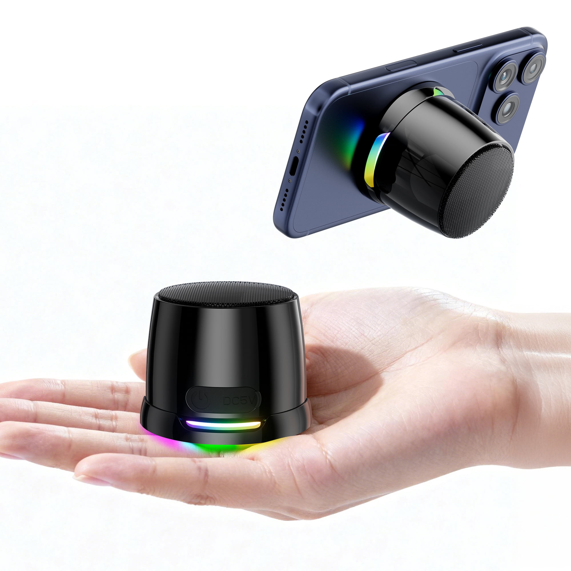 Portable Mini Speaker, Magnetic Bluetooth Speaker for Phone Stand ...