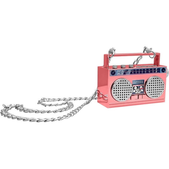 Portable Mini Speaker Retro Wearable Boombox, 27 Inch Necklace, FM Radio, Board Buttons, Dual 6W Peek Power Speakers, Long Lasting