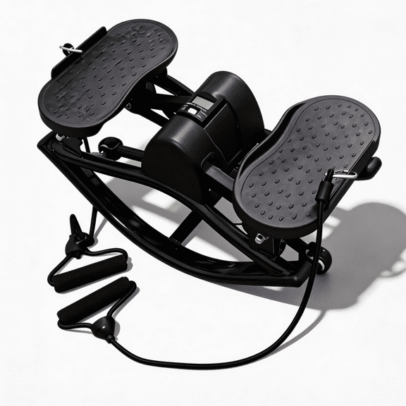 Portable Mini Stair Stepper for Home Workout, Low-Impact Step Machine with Hydraulic System, Digital Monitor & Resistance Bands