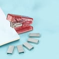 thumbnail image 1 of Portable Mini Stapler | Transparent Handheld Lightweight Plastic & Metal | Ergonomic Grip | No.12 Staples Included | Compact Size 2.36"x2.36"x1.69" | For Office Home Document Organization, 1 of 6