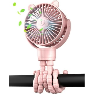 Battery Operated Stroller Fan Flexible Tripod Clip Fan Speeds And Rotatable Handheld Personal Fan Car Seat Crib Bike Treadmill Black