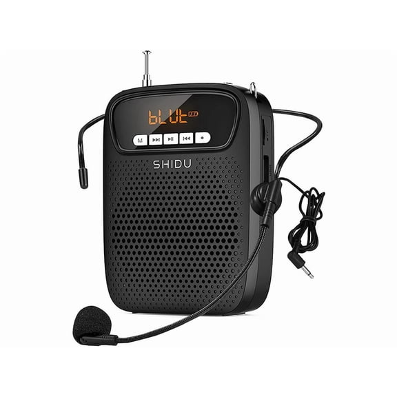 Portable Mini Voice Amplifier Wired Headset Microphone Speaker Set for Teachers 15W Rechargeable Lightweight Personal Mic for Classroom,Tour Guides,Instructors and Presentation