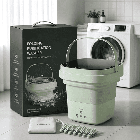 Portable Mini Washing Machine - 9L High Capacity, 3 Deep Cleaning Modes, Suitable for Underwear, Apartments, Travel, RVS, Camping Appliance