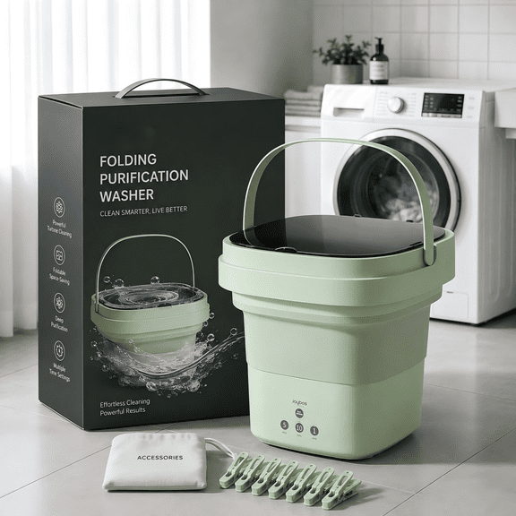 Portable Mini Washing Machine - 9L High Capacity, 3 Deep Cleaning Modes, Suitable for Underwear, Apartments, Travel, RVS, Camping Appliance