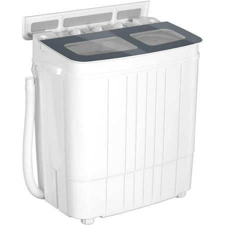 Portable Mini Washing Machine, Compact Twin Tub Washer (8.8lbs) and Spin Dryer Combo (3.3lbs), Timer Control with Soaking Function Ideal for Dorms, Apartments, RVs, Camping etc, Gray