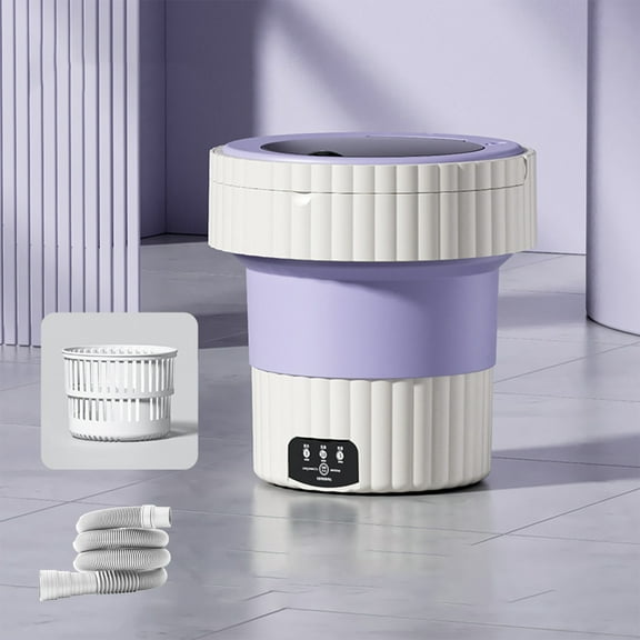 Portable Mini Washing Machine | Foldable Compact Washer for Underwear & Small Clothes | 8L Capacity | 110V US Plug | Ideal for Apartments Dorms & Travel