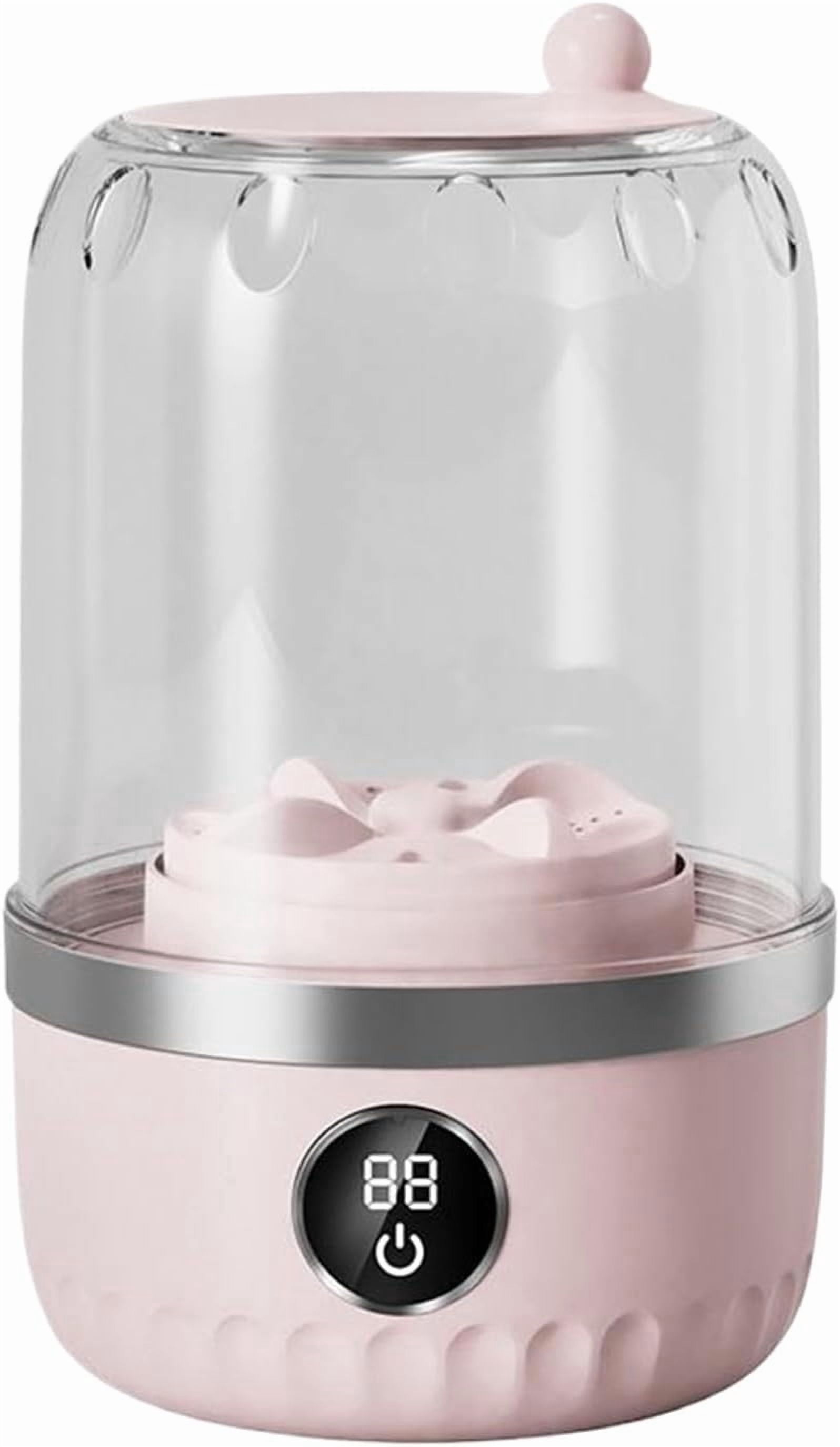 Portable Mini Washing Machine, washer with Digital Timer Display for underwear, socks, saliva towels, suitable for apartments, hotels, and travel Pink