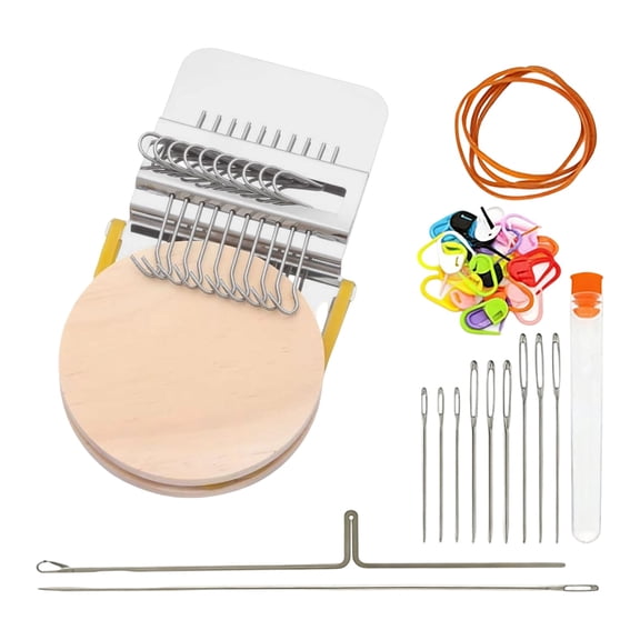Portable Mini Weaving Craft Kit for Beginners Easy Quick Sewing Darning and Patchwork Projects