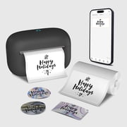 Portable Mini Wireless Bluetooth Thermal Printer Black, Compatible with Android and iOS, USB Rechargeable with Lithium Polymer Battery, for Notes, Planners, Instant Photos
