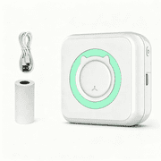 Portable Mini Wireless Bluetooth Thermal Printer , Inkless Pocket Photo Printer Compatible with Android and iOS, USB Rechargeable , for Notes, Planners, Instant Photos Green