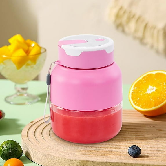 Portable Mini Wireless Juicer Cup, Colorful Cute Juicer Blender, Rechargeable Automatic Juicer Cup, Multifunctional Personal Electric Blender with Handle, Mini Juicer Cup for Home Office Decor