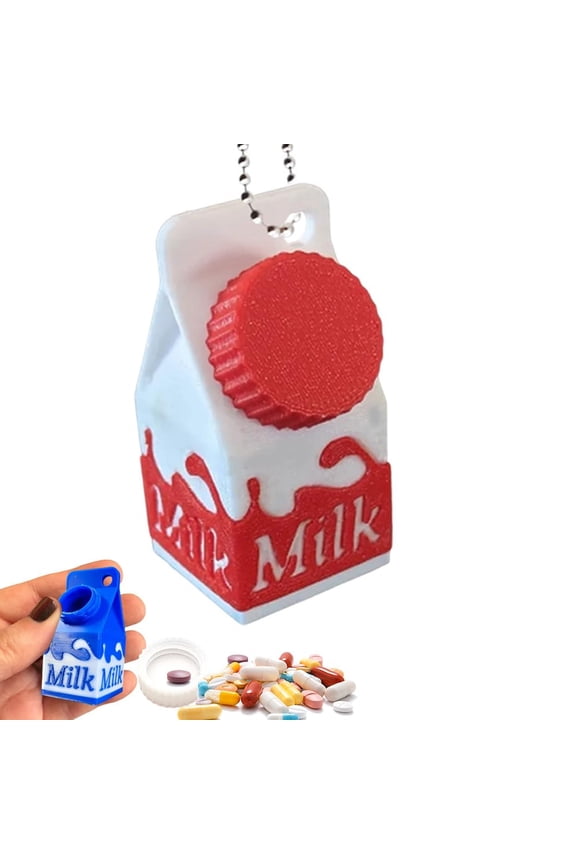 Portable Miniature Portable Miniature Case Container Box Organizers Keychain Milk Carton Design Easy To Carry
