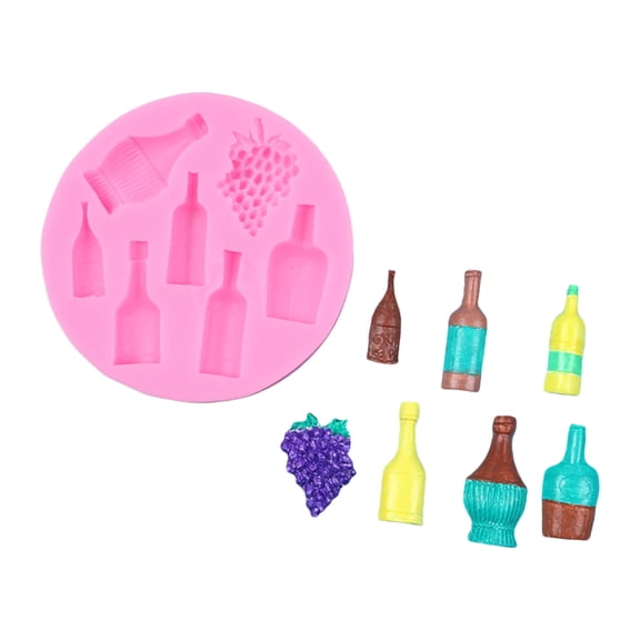 Portable Miniature Wine Shaped Silicone Mold For Homemade Candies Jelly Ice Cubes Baking Decorations Kitchen Tool