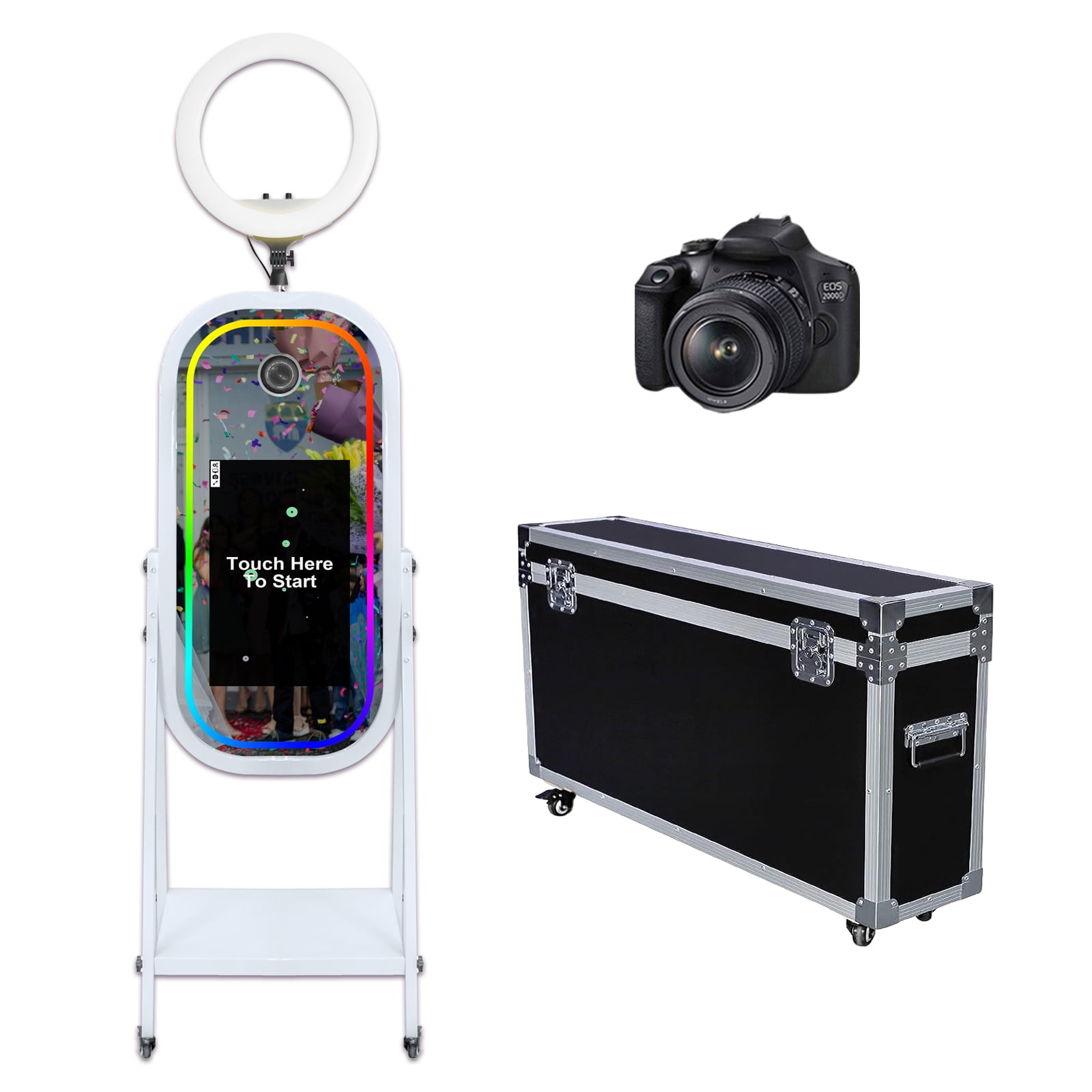 Portable Mirror Photo Booth Machine with 21.5inch Touch Screen Selfie Photo Booth Machine for Party