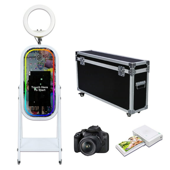 Portable Mirror Photo Booth Machine with 21.5inch Touch Screen Selfie Photo Booth Machine for Party