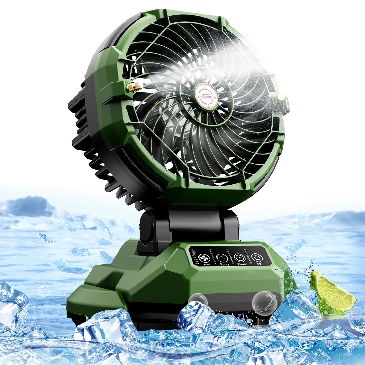 Portable Misting Fan - 30000mAh Battery Powered, 4-Speed Cooling Fan ...