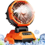 Portable Misting Fan - 30000mAh Battery Powered, 4-Speed Cooling Fan with Adjustable Spray, 120  Oscillation for Camping, Patio, Adjustable Base for 10-13in Water TankNo Bucket Included