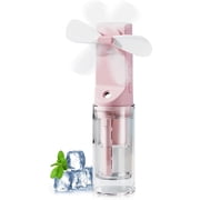 Portable Misting Fan, Handheld Fan with Mister, Rechargeable Operated Spray Water Mist Fan, 4 Speeds Small Foldable Personal Cooling Fans for Home Camping Outdoor Travel, pink