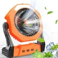 thumbnail image 1 of Portable Misting Fan, Outdoor Fans for Patios with Water Mist, 10000mAh Rechargeable Battery Personal Cooling Fan with Mister, 8-Inch, 250mL Water Tank & LED Lantern, for Home,Outside, Camping Orange, 1 of 9