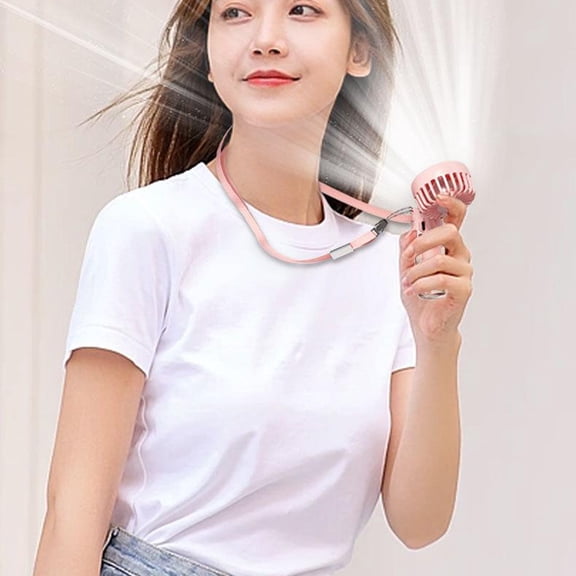 Portable Misting Fan USB Rechargeable Neck Fan, Personal Cooling Fan with 4 Speed Airflow Spray Humidifier Hands Free Wearable Design for Travel Home Office Dorm Outdoor Use