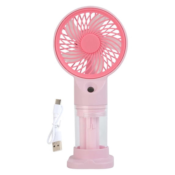 Portable Misting Handheld Fan, Rechargeable Mini Spray Cooling Fan with Detachable Desktop Base, Quiet Personal Water Mist Fan for Summer Office, Travel, Outdoor Camping and Daily Use