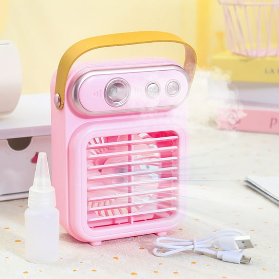Portable Misting Mini Fan with Ice Water Cooling and 3-Speed Quiet Operation, USB Rechargeable Personal Spray Fan for Desk, Office, Travel and Outdoor Summer Use