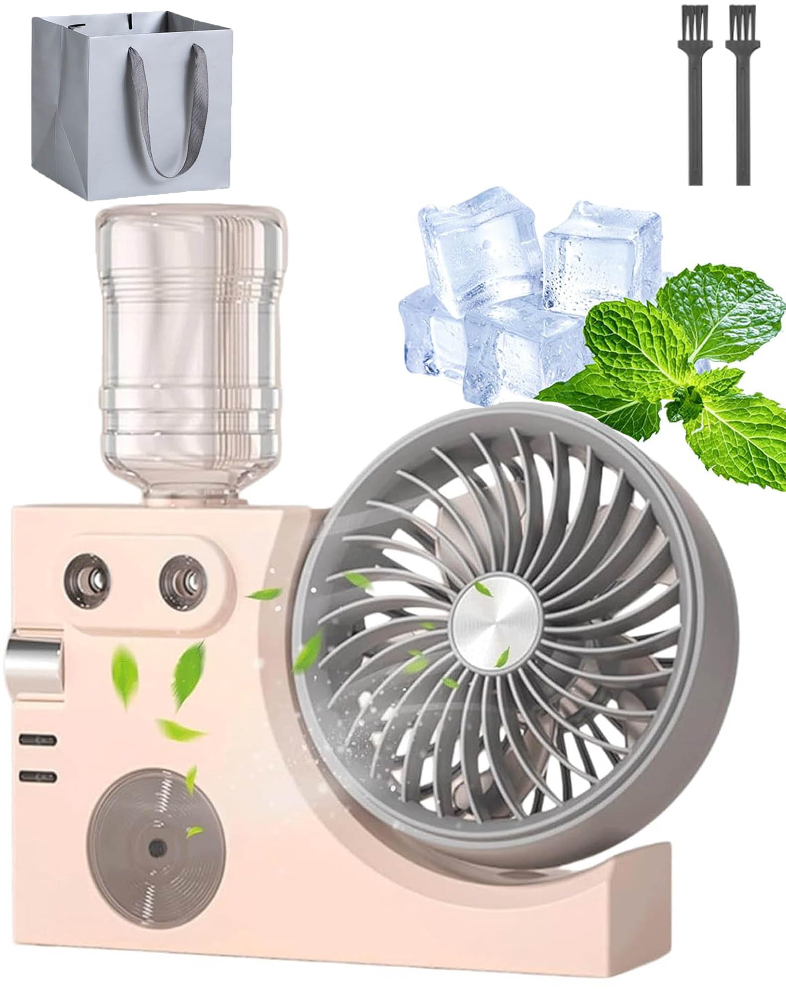 Mist Table Fan Portable Misting Table Fan, Portable Usb Rechargeable Misting Table Fan ...