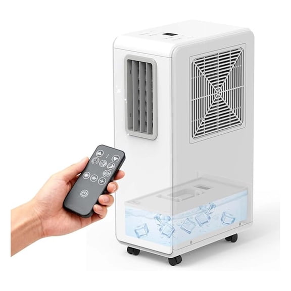 Portable Mobile Air Conditioners Cools for 110 Sq Ft, Low Energy Consumption Air Circulator with Cooling and Dehumidifying Functions, for use in kitchen, living room, bedroom, garage