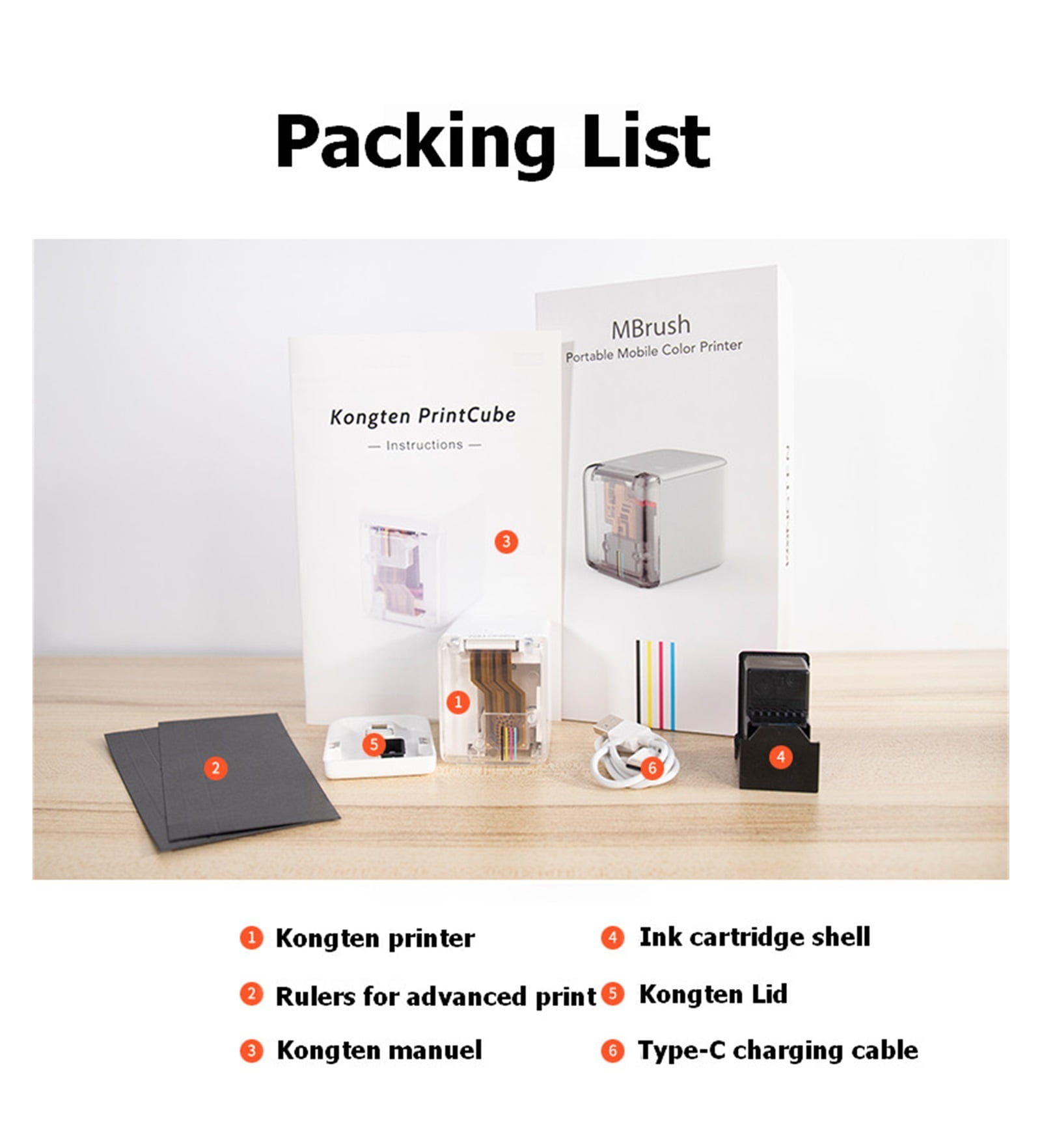 Portable Mobile Color Mini Handheld Printer Tattoo Logo Wireless Bluetooth A4 Inkjet Printer ,Compact Design