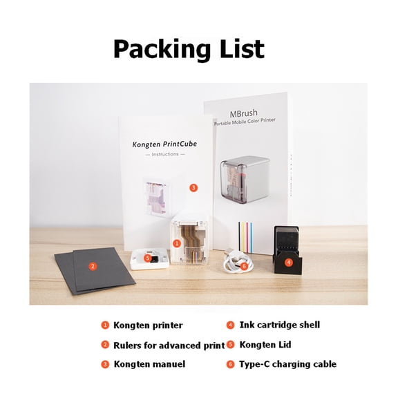 Portable Mobile Color Mini Handheld Printer Tattoo Logo Wireless Bluetooth A4 Inkjet Printer ,Quick-Drying Ink