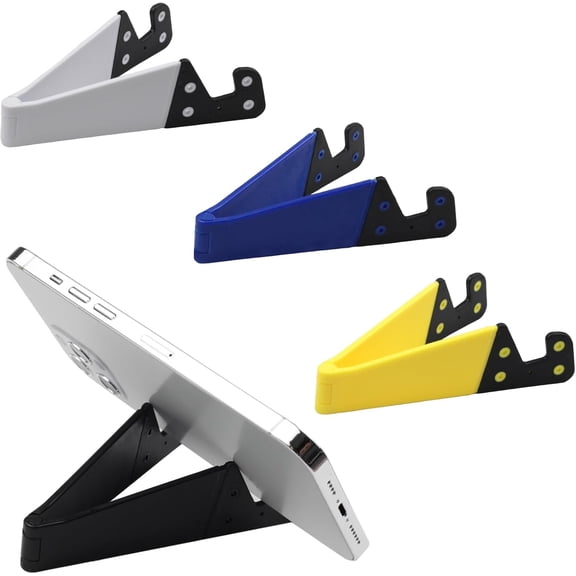 Portable Mobile Phone Stand for Desk, Foldable Pocket Travel Holder, Universal V Smartphone Kickstand Mount Compatible with iPhone, iPads, Kindle, Android, Pack of 4