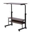 thumbnail image 1 of Portable Mobile Side Table Laptop Desk Rolling Cart Sofa Bedside Cupboard with Wheels Height Adjustable Convenient Shelves Strong Load-bearing Capacity, 1 of 12