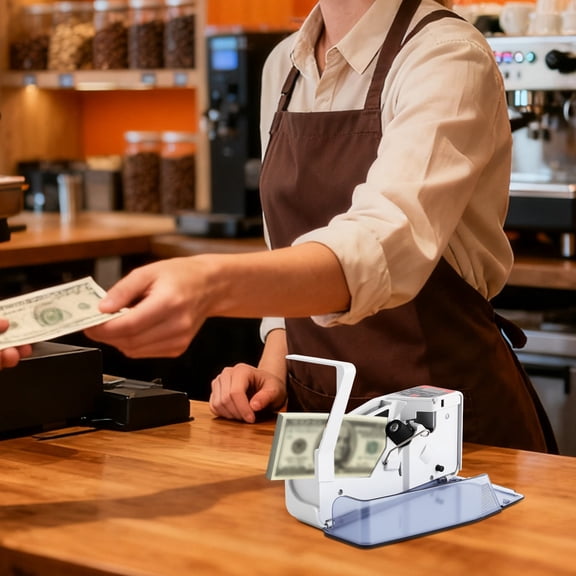 Portable Money Counter, Banknote Counter, Money Counting Machine for use in banks, stores