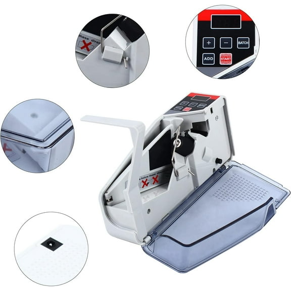 Portable Money Counter Machine, Mini Banknote Counter Bill Cash Money Counter Machine Portable Handy for Multi-Currency Handy Banknote Counter, 600pcs/min